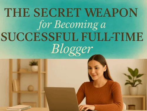A workspace setup designed for full-time blogging success