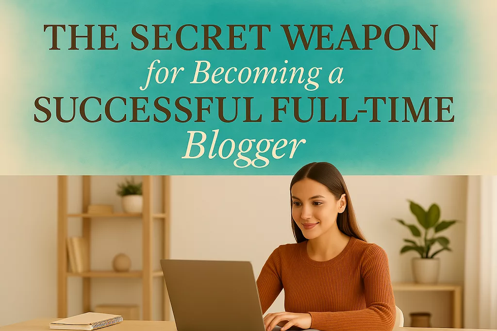 A workspace setup designed for full-time blogging success